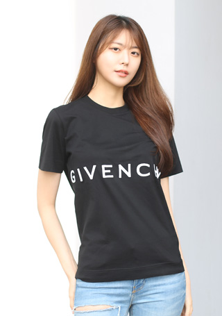 지방시 4G 로고자수 여성 티셔츠 BM716B3Y6B(BK)