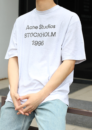 23SS 아크네스튜디오 로고 프린트 티셔츠 CL0201 (GR)